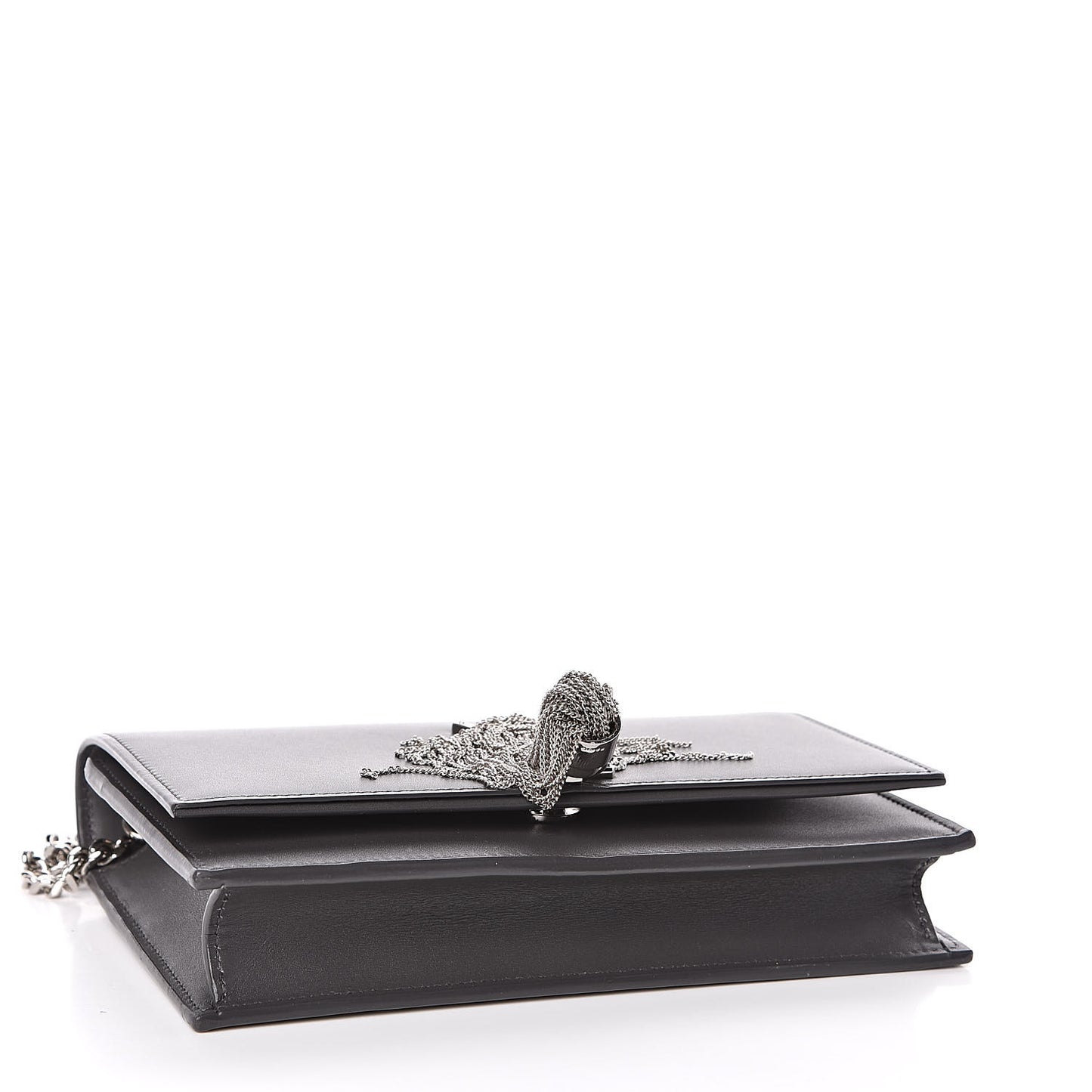 Smooth Calfskin Classic Monogram Kate Tassel Chain Wallet Asphalt