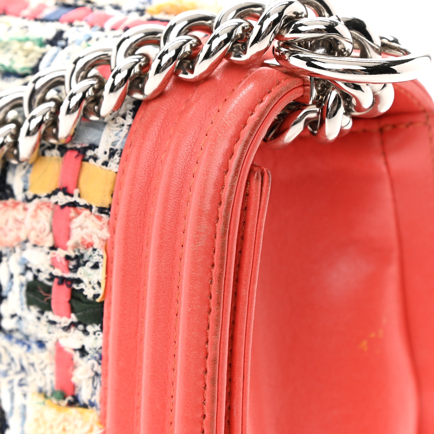 Chanel Lambskin Tweed Medium Boy Flap Coral 15 of 17