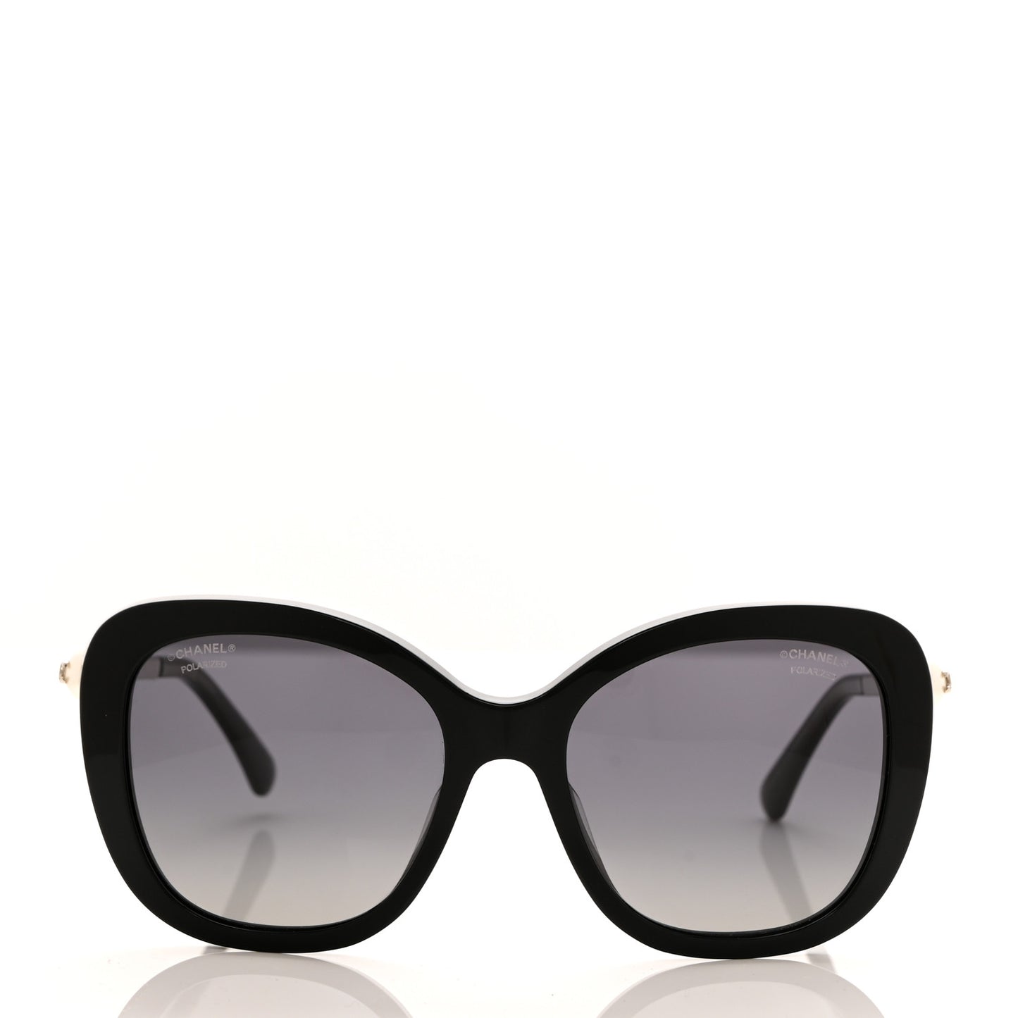 Acetate Polarized Butterfly Winter Pearl Sunglasses 5339-H-A Black