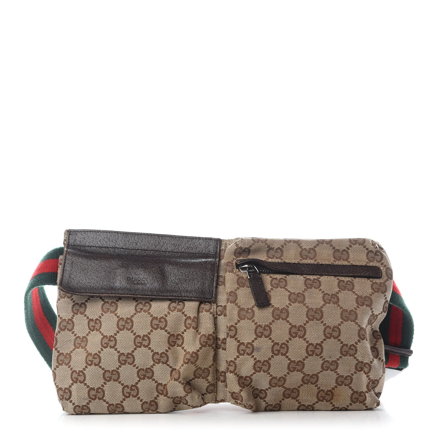 Monogram Web Belt Bag Dark Brown