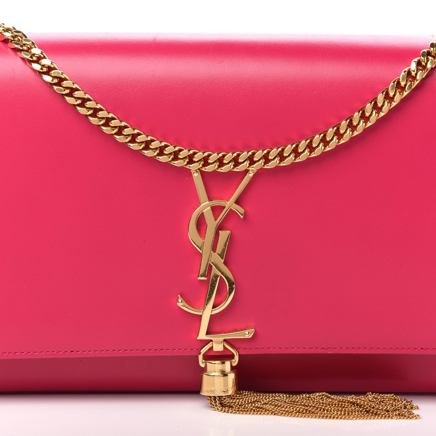 Smooth Calfskin Medium Classic Monogram Kate Tassel Satchel Fuchsia
