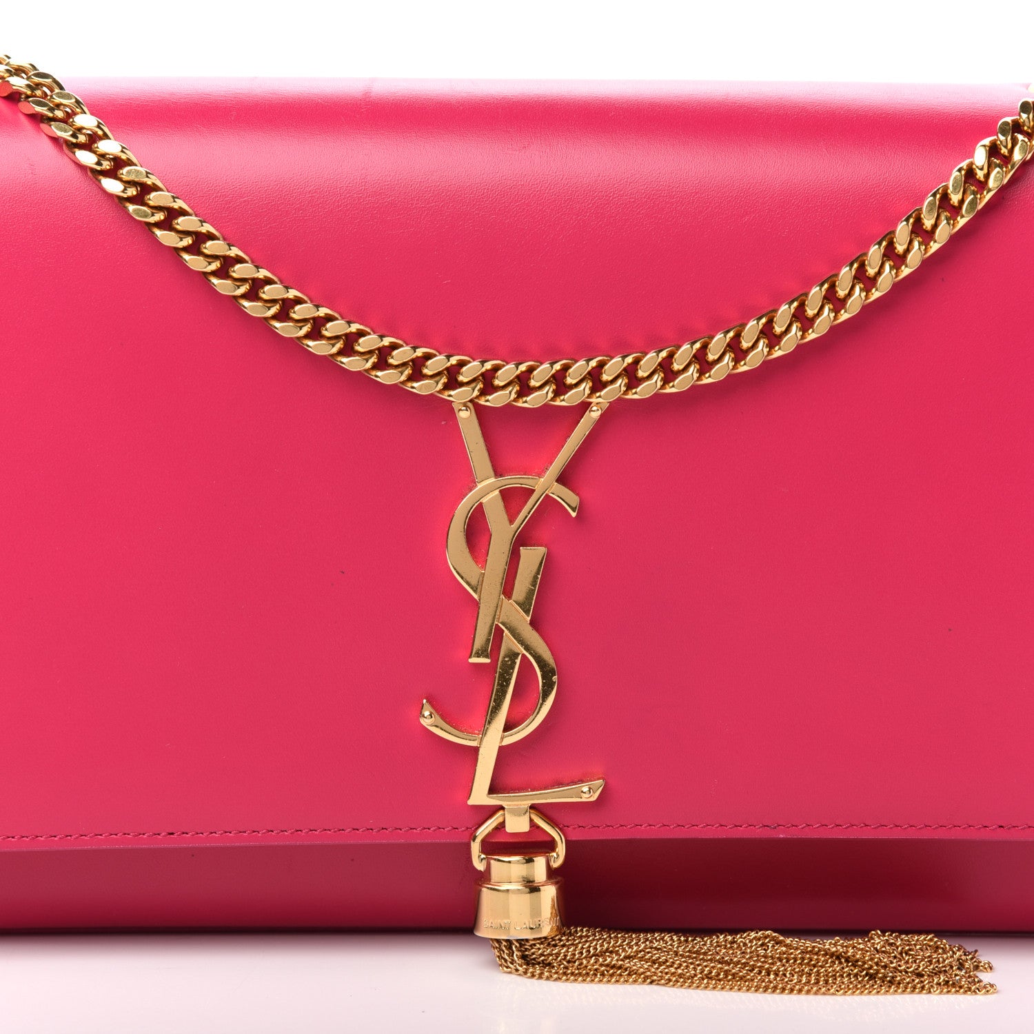 Saint Laurent Smooth Calfskin Medium Classic Monogram Kate Tassel Satchel Fuchsia 13 of 13