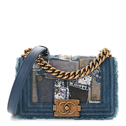 Chanel Denim Patchwork Small Boy Flap Blue 1 of 11