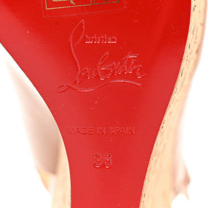 Christian Louboutin Patent Cork Une Plume Sling 120 Wedges 36 Nude 7 of 8