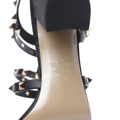 Valentino Garavani Calfskin Rockstud 60mm City Sandals 38.5 Black 6 of 8