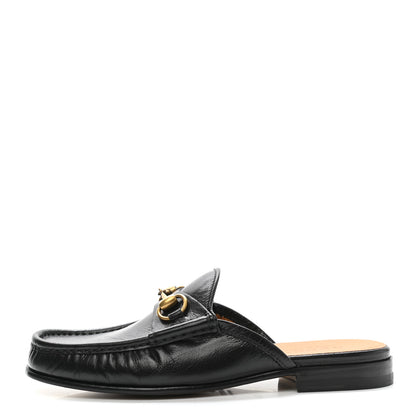 Gucci Goatskin Mens Horsebit Slippers 5.5 Black 1 of 11