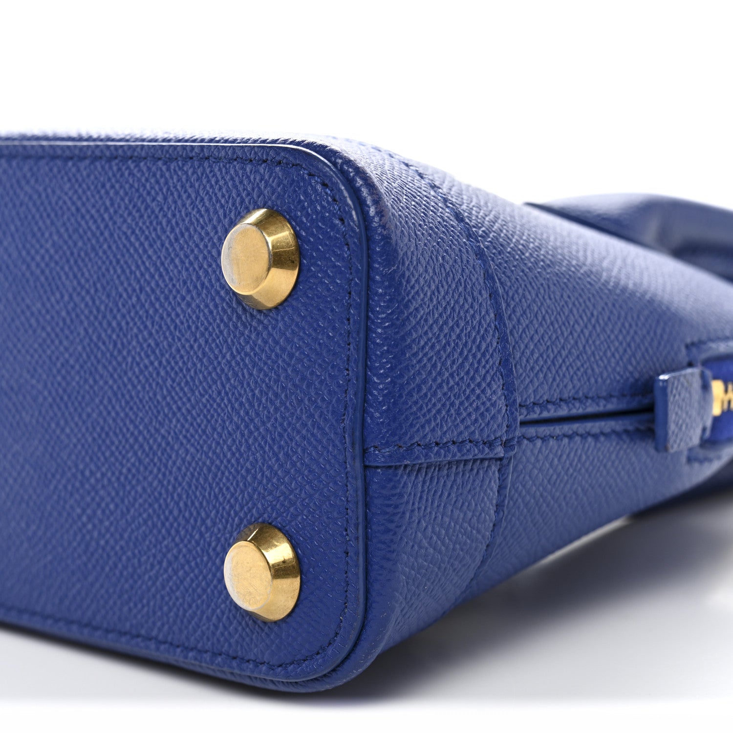 Balenciaga Signature Grained Calfskin Logo XXS Ville Top Handle Bag Bleu Roi White 10 of 11