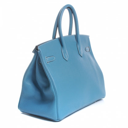Hermes Taurillon Clemence Birkin 35 Blue Jean 3 of 10