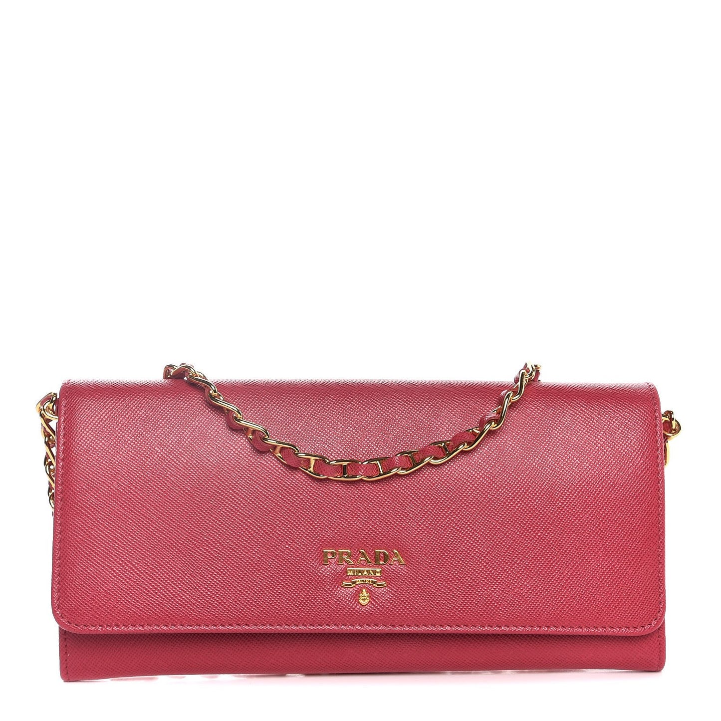 Saffiano Metal Oro Chain Wallet Peonia