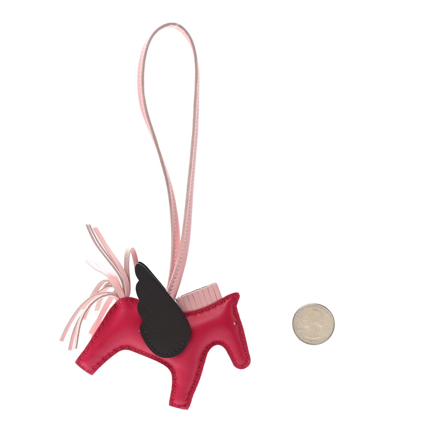 Hermes Milo Lambskin Grigri Rodeo Pegase Horse Bag Charm PM Framboise Rose Sakura Rouge Sellier 2 of 5