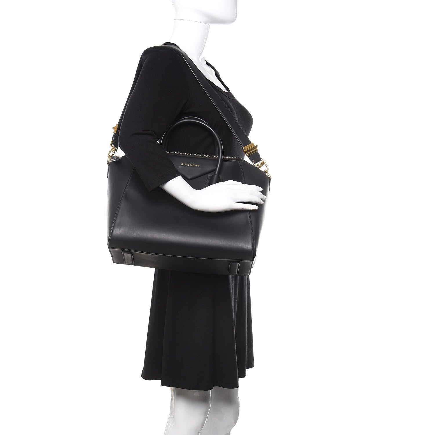 Givenchy Rubber Effect Calfskin Medium Antigona Black 2 of 10