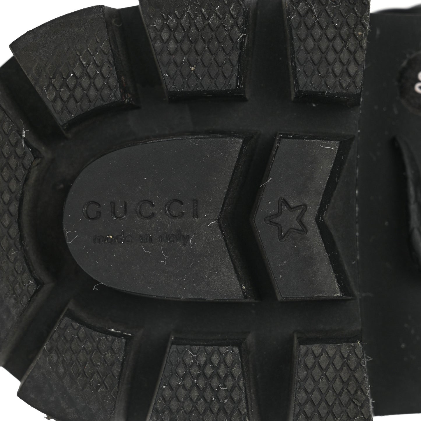 Nappa Frances GG Matelasse Platform Combat Boots 38 Black