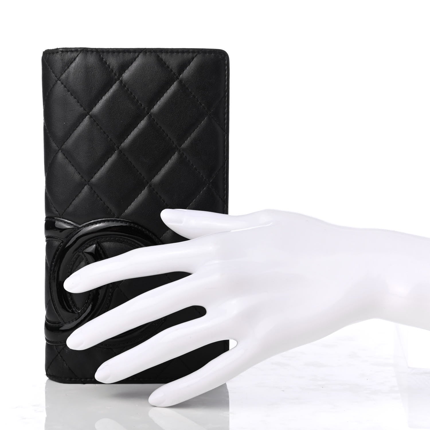 Chanel Calfskin Quilted Cambon Yen Wallet Black 2 of 7