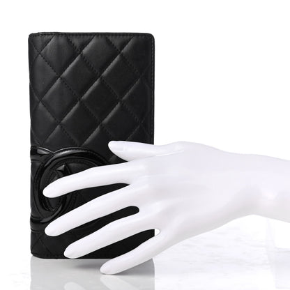 Chanel Calfskin Quilted Cambon Yen Wallet Black 2 of 7