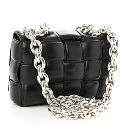 Bottega Veneta Lambskin Maxi Intreccio Padded Chain Cassette Crossbody Bag Black 3 of 9