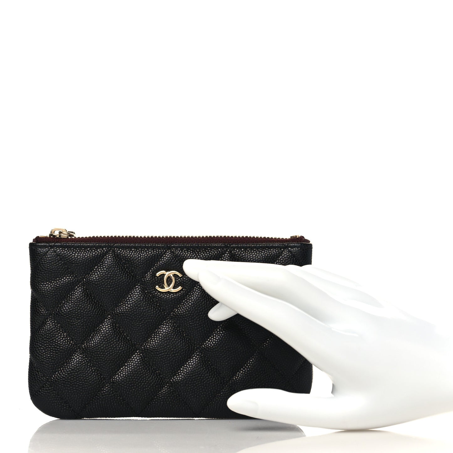 Caviar Quilted Small Cosmetic Case Black