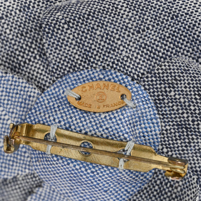Chanel Linen Camellia Brooch Blue 4 of 5