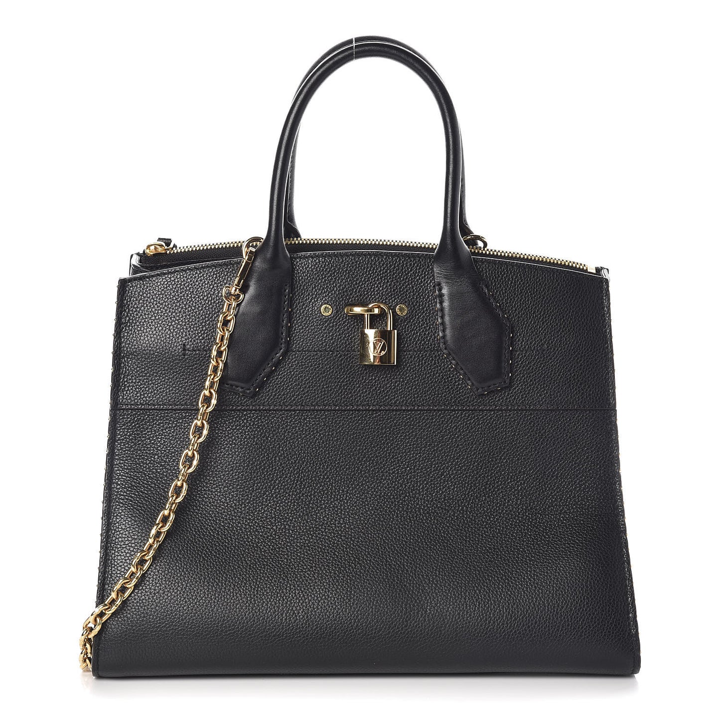 Calfskin Studded City Steamer MM Black