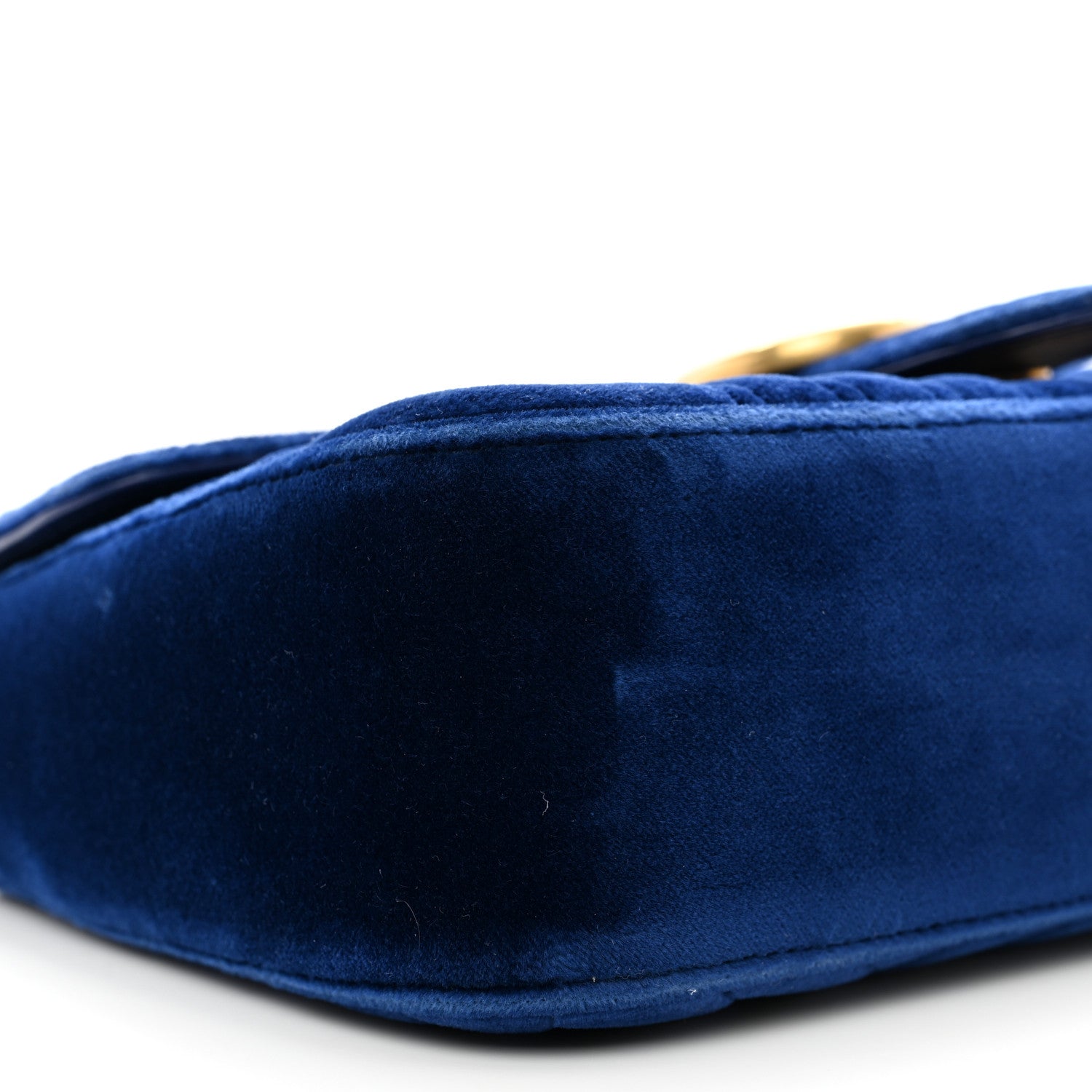 Gucci Velvet Matelasse Small GG Marmont Shoulder Bag Cobalt Blue 9 of 10
