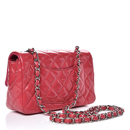 Chanel Patent Calfskin Quilted Mini Rectangular Flap Pink 2 of 14