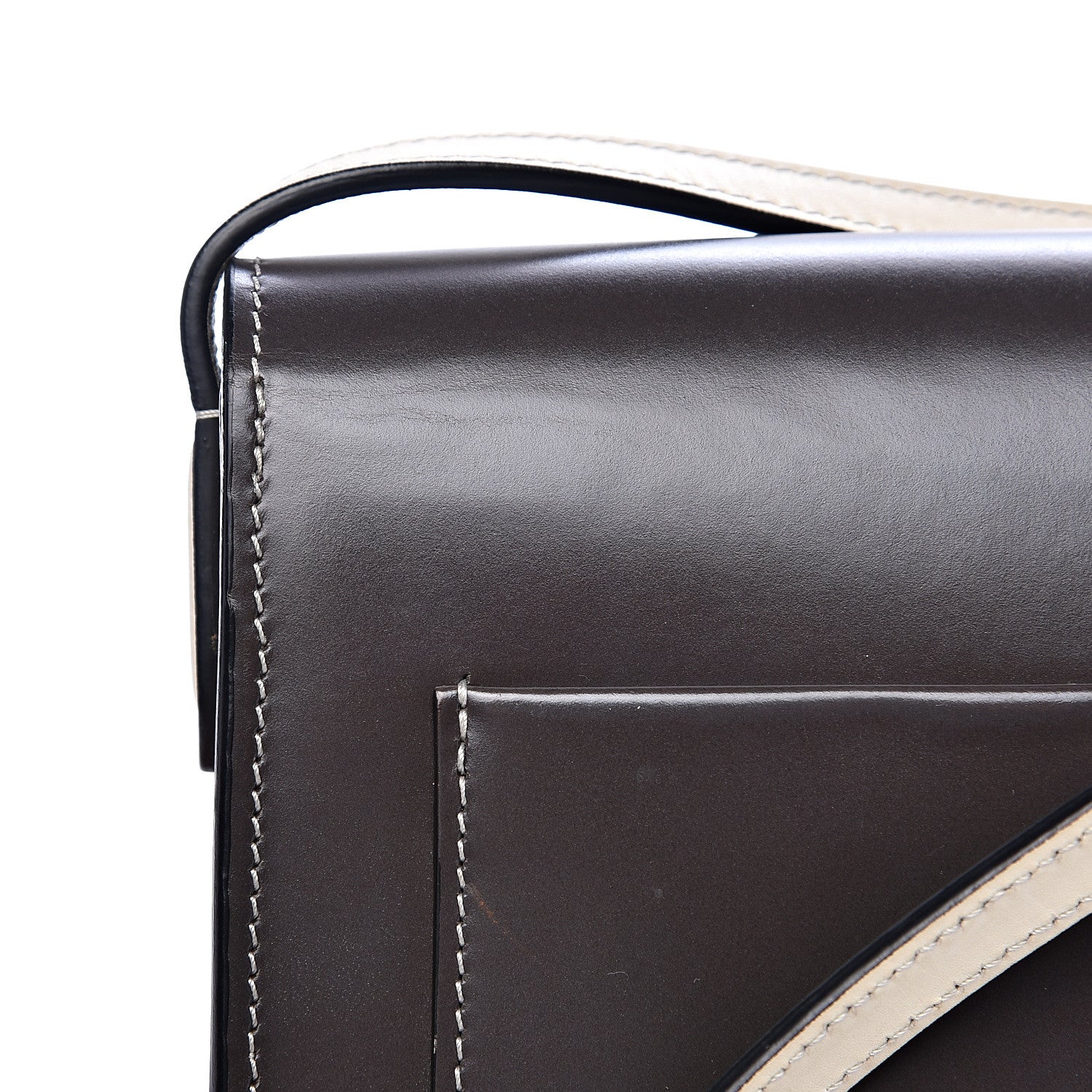 Celine Glazed Calfskin Small Bi-Color Trotteur Dark Grey 11 of 11