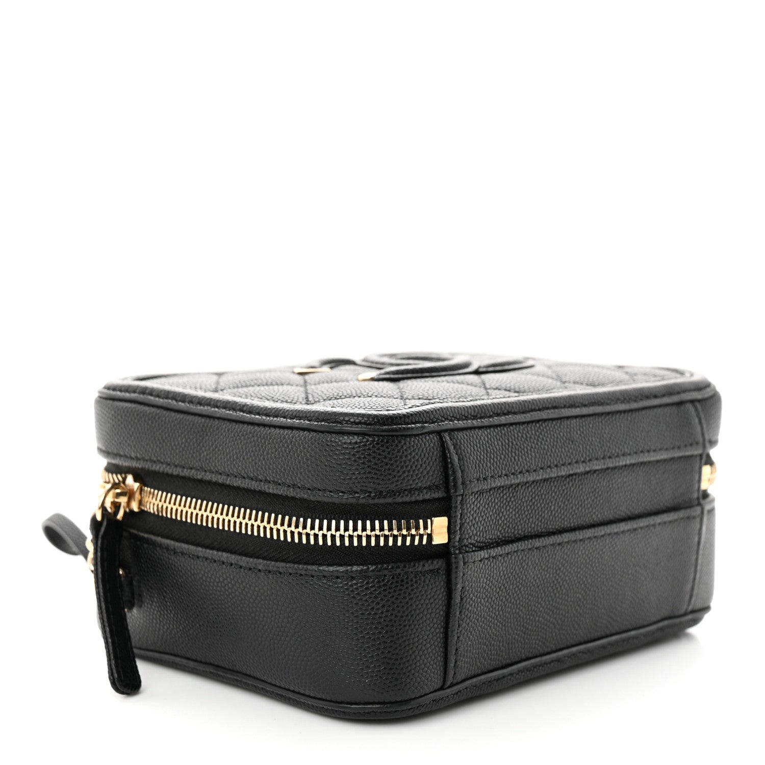Chanel Caviar Quilted Small CC Filigree Vanity Case Black 4 of 12