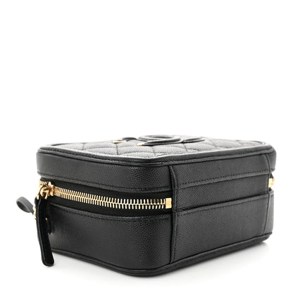 Chanel Caviar Quilted Small CC Filigree Vanity Case Black 4 of 12