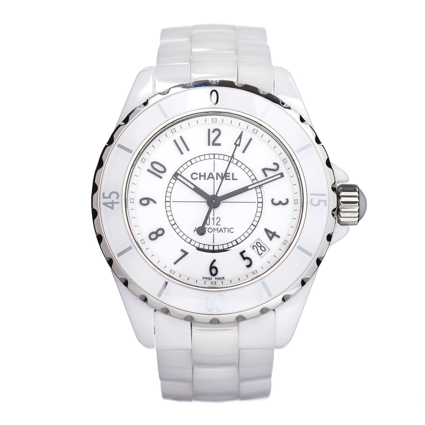 Stainless Steel Ceramic 38mm J12 Automatic Watch White