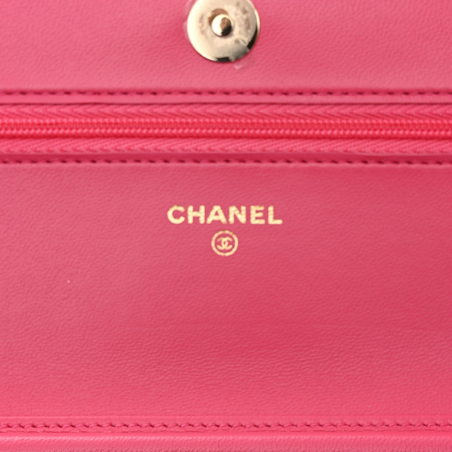Lambskin Quilted Sunset Boulevard Wallet On Chain WOC Orange Coral