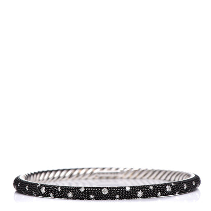 David Yurman Sterling Silver Diamond 4mm Midnight Melange Bangle Bracelet 1 of 5