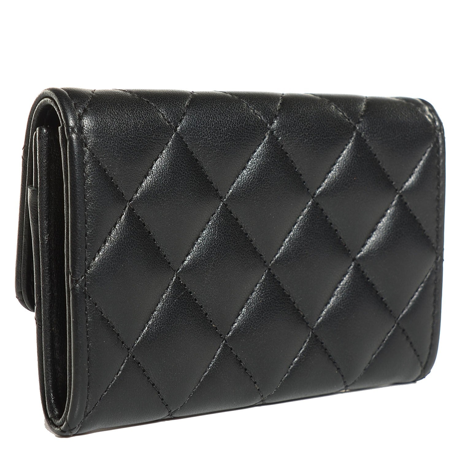Chanel Lambskin Quilted Flap Card Holder Black 3 of 9