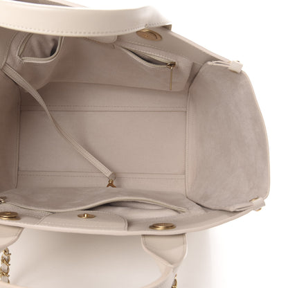 Chanel Caviar Small Studded Deauville Tote Ivory 5 of 10