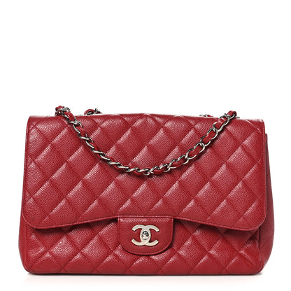 Chanel Caviar Quilted Jumbo Single Flap Red 1 of 12
