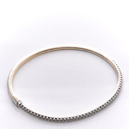 Tiffany 18K White Gold Diamond Metro Hinged Bangle 9 of 10