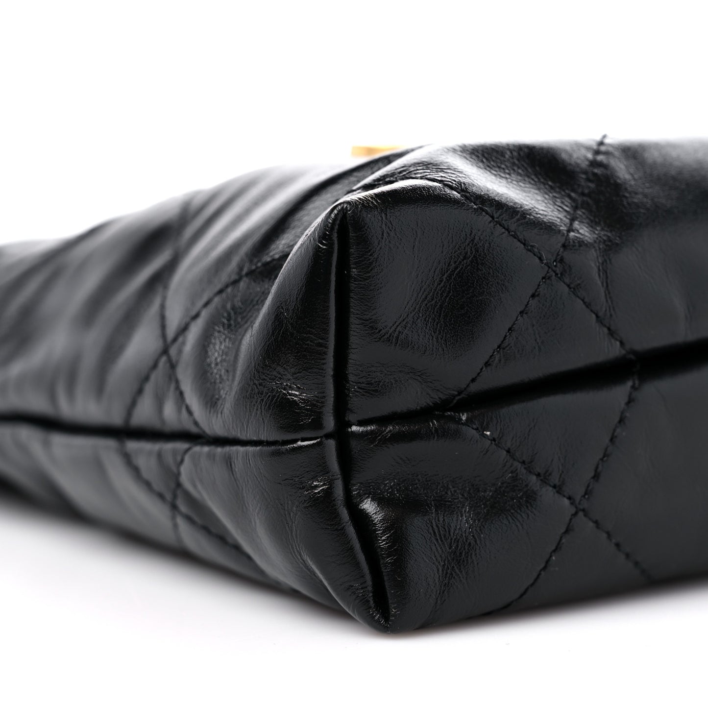 Shiny Calfskin Quilted Mini Chanel 22 Black