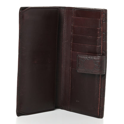 Gucci Guccissima Margaux Calfskin Metal Bar Continental Flap Wallet Chocolate 8 of 8