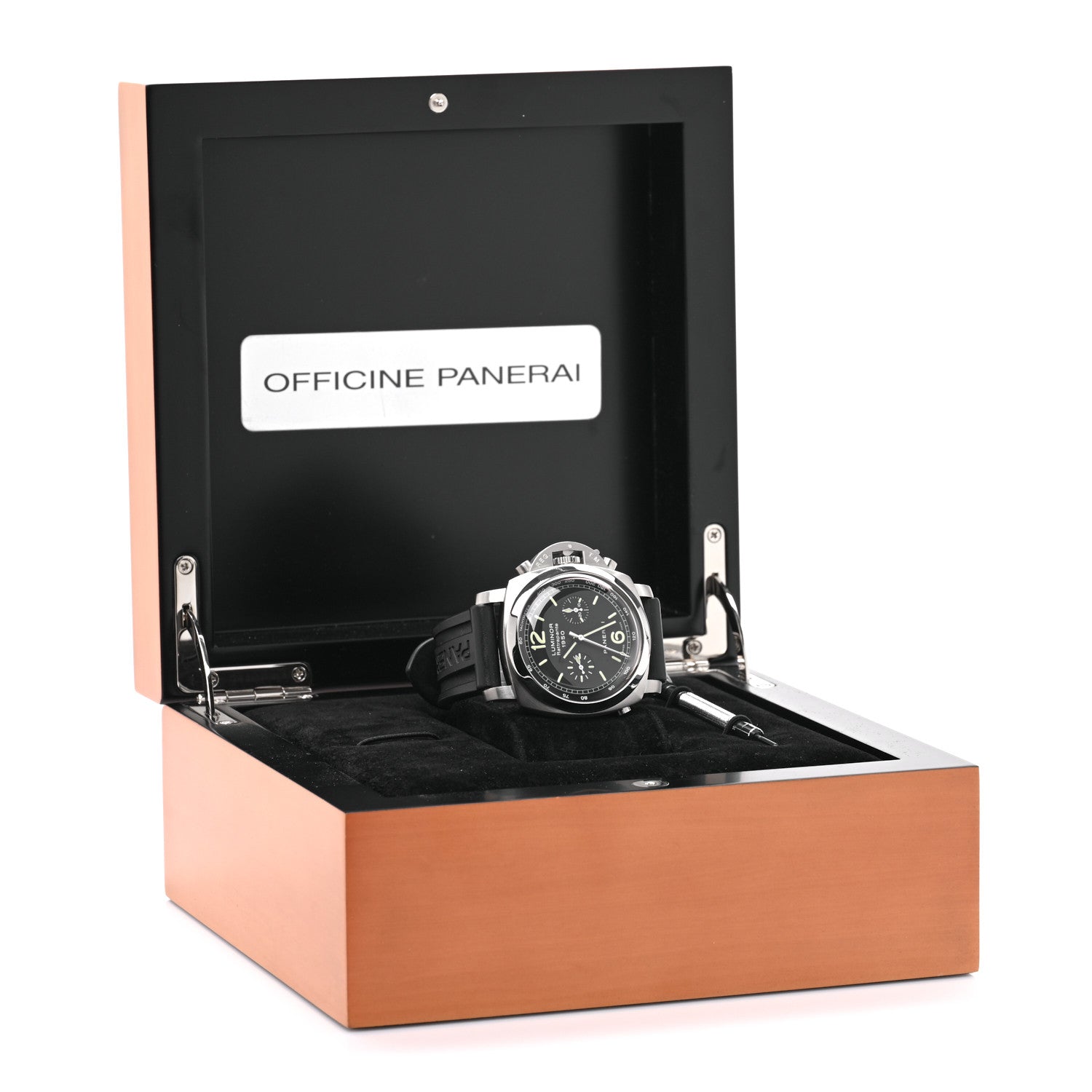 Panerai Stainless Steel Rubber 44mm Luminor Rattrapante 1950 Automatic Watch Black PAM00213 5 of 5