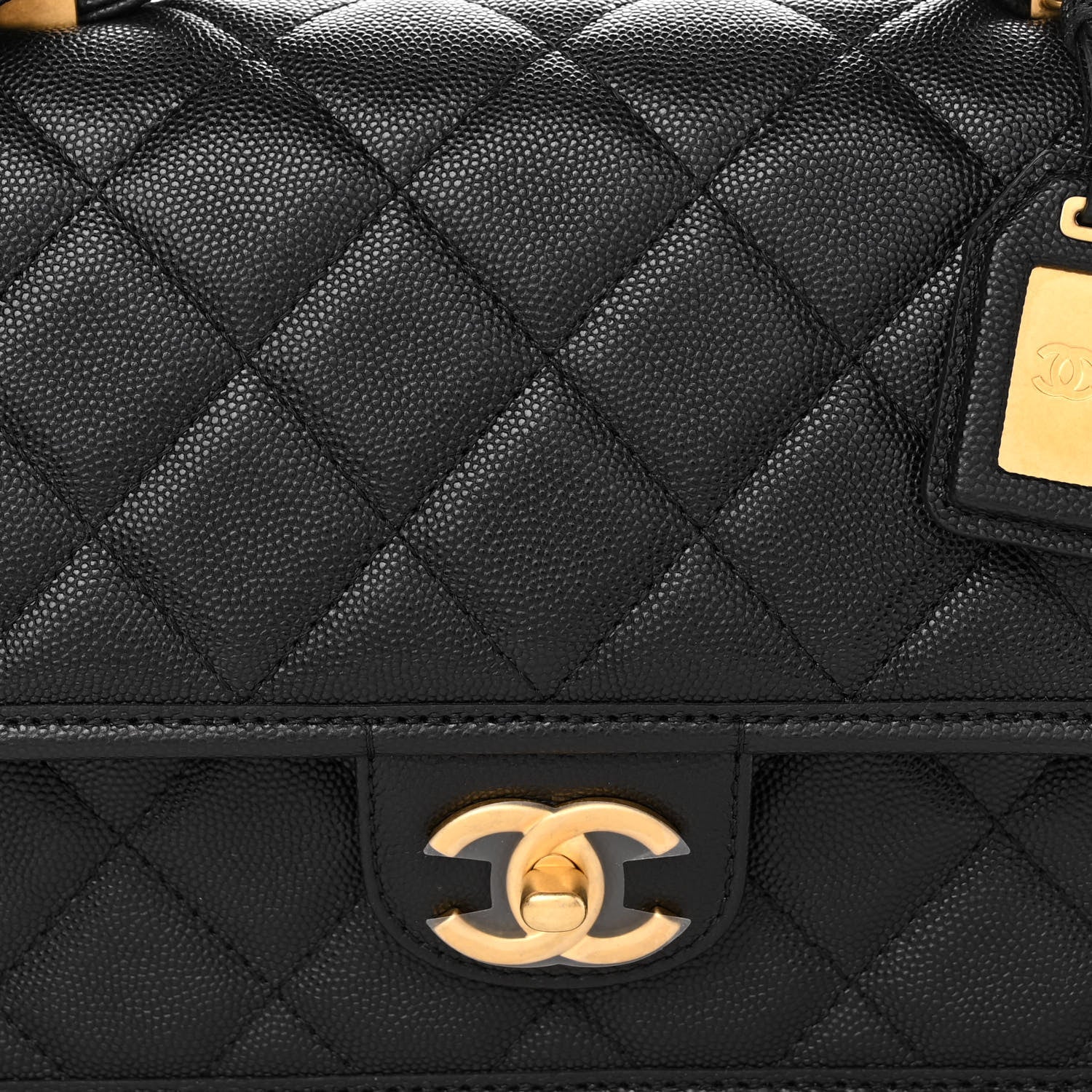 Chanel Caviar Quilted School Memory Small Top Handle Flap Black 8 of 11