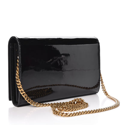 Saint Laurent Patent Calfskin Monogram Kate Wallet On Chain Black 3 of 9