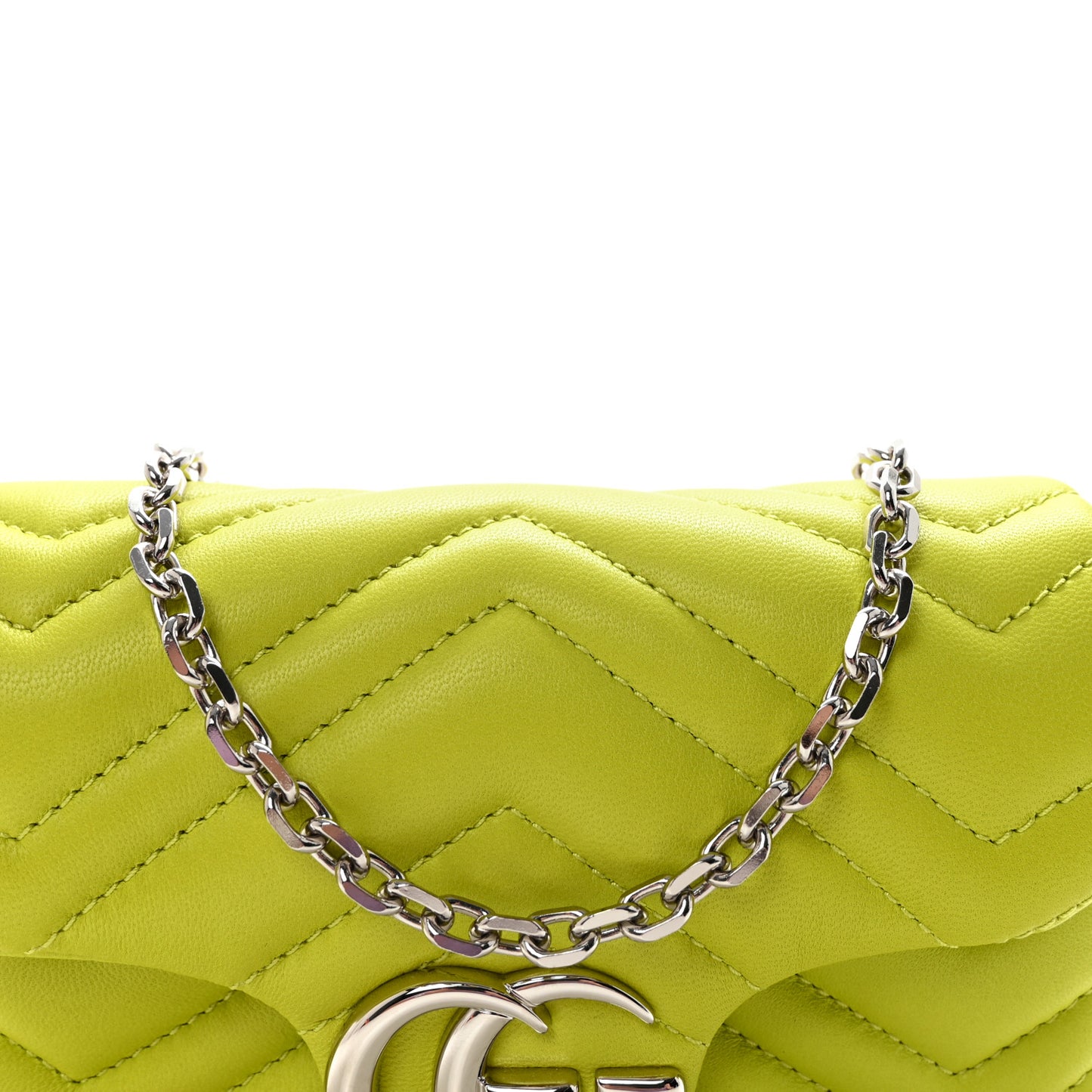 Lambskin Matelasse Mini GG Marmont Shoulder Bag Bright Green