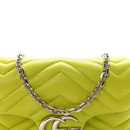 Gucci Lambskin Matelasse Mini GG Marmont Shoulder Bag Bright Green 8 of 11