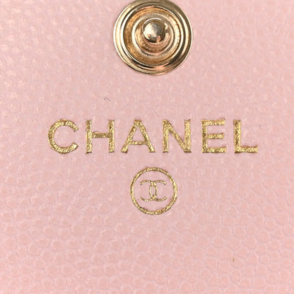 Chanel Caviar Quilted Crystal CC Large Gusset Flap Wallet Pink 6 of 17