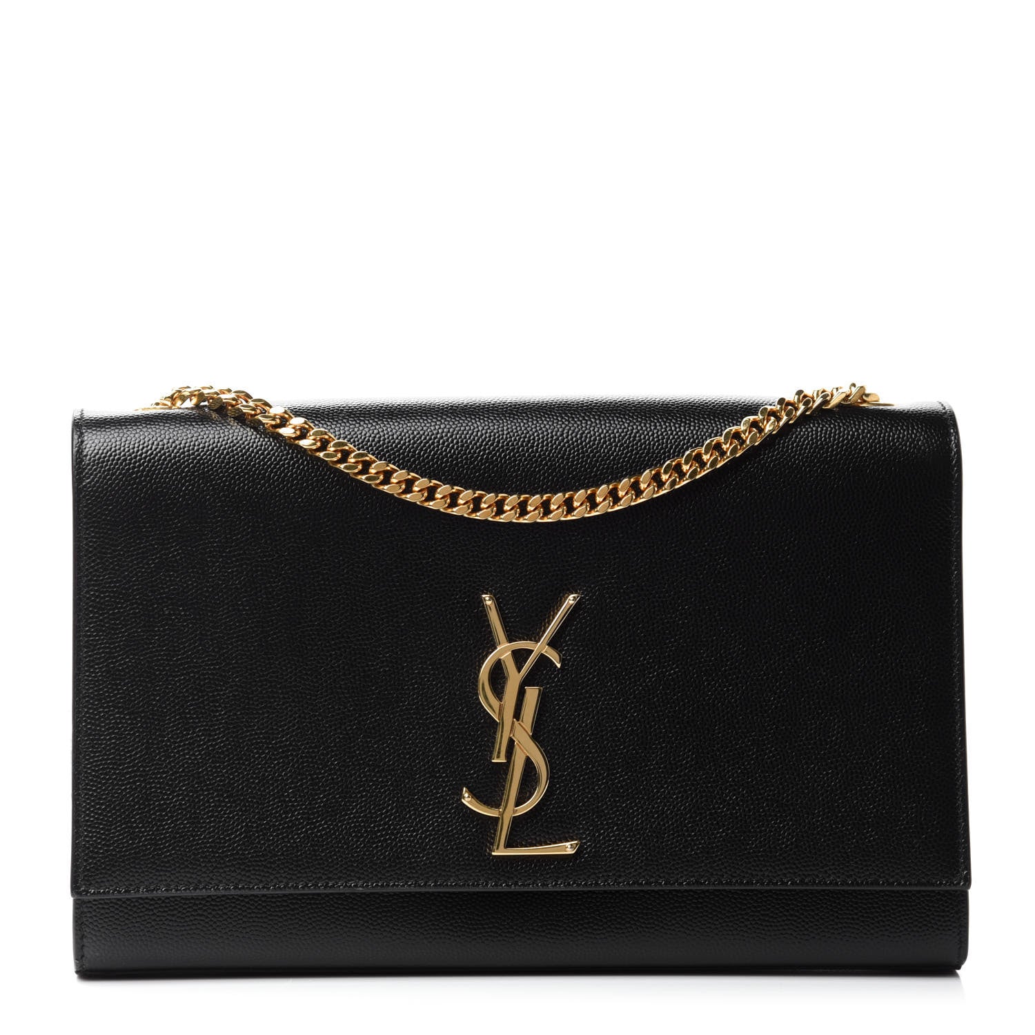 Saint Laurent Grain De Poudre Medium Classic Monogram Kate Satchel Black 1 of 10