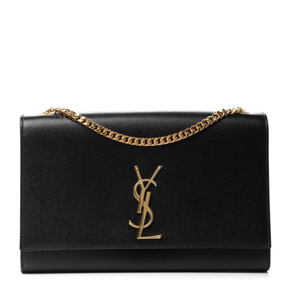 Saint Laurent Grain De Poudre Medium Classic Monogram Kate Satchel Black 1 of 10