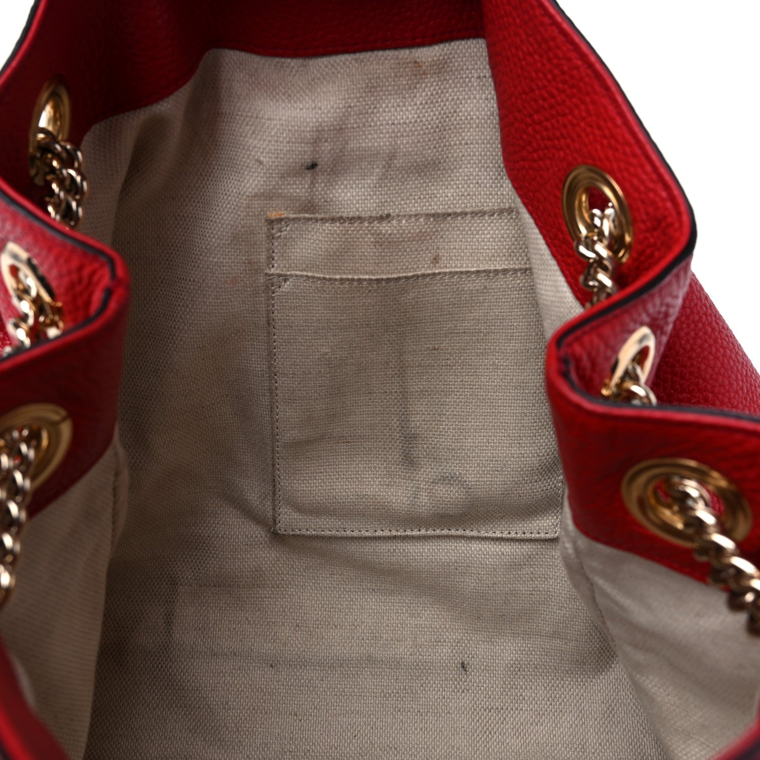 Gucci Cellarius Calfskin Medium Soho Chain Shoulder Bag Vibrant Red 12 of 14