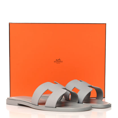 Hermes Epsom Oran Sandals 36.5 Bleu Glacier 9 of 9