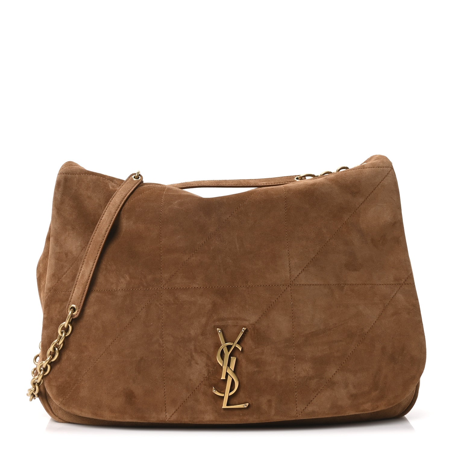 Saint Laurent Suede Matelasse Monogram Large Jamie 4.3 Brown Caramel 1 of 10