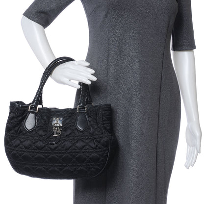 Christian Dior Satin Cannage Charming Tote Black 2 of 7