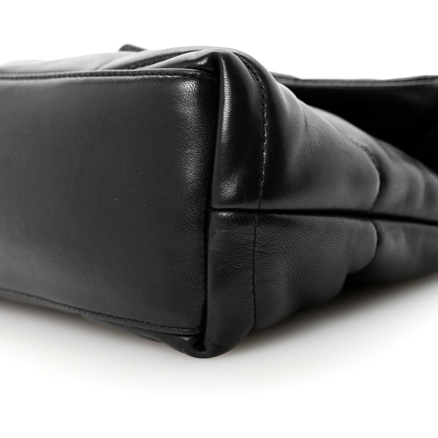 Saint Laurent Lambskin Quilted Monogram Monochrome Small Loulou Puffer Chain Satchel Black 11 of 12