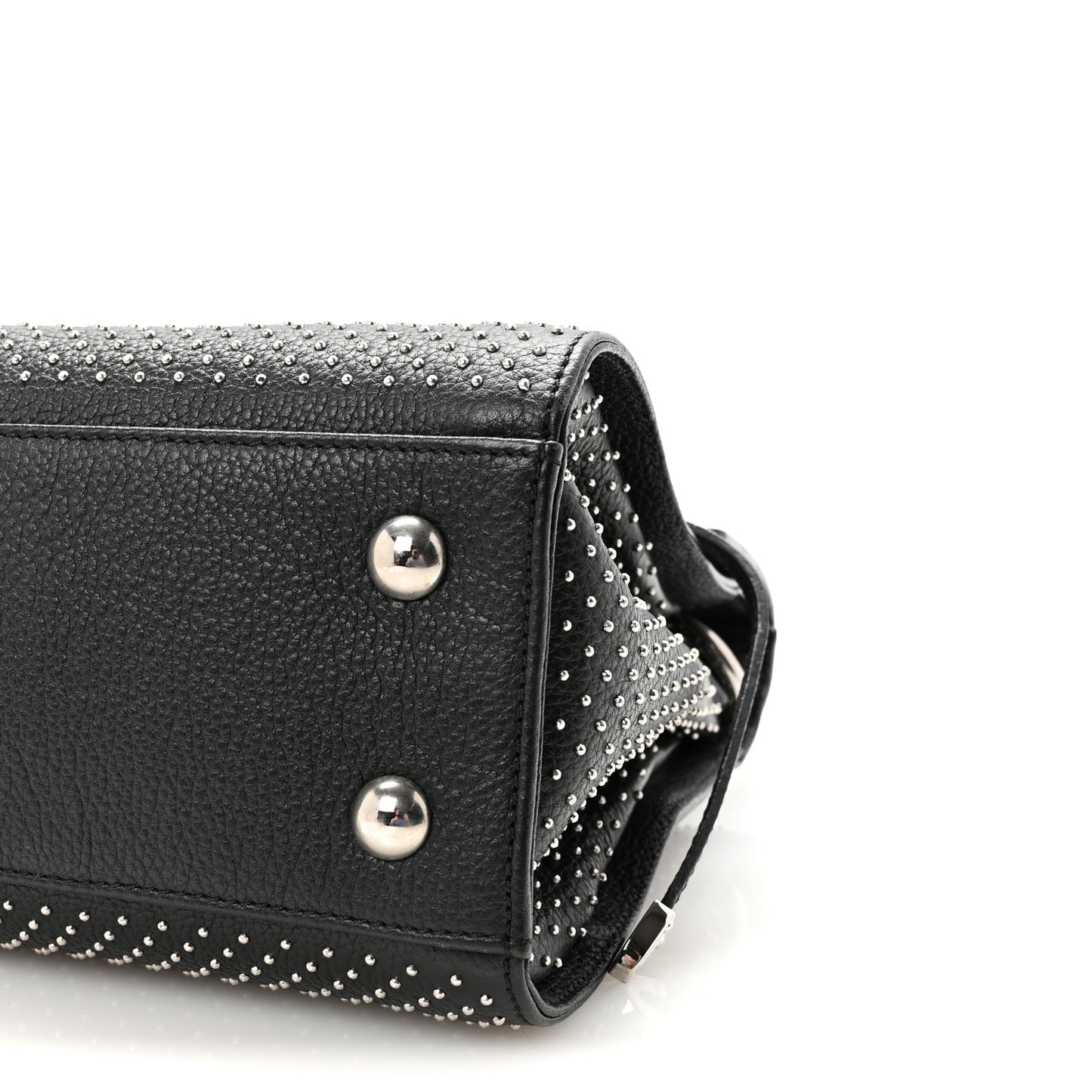 Studded Calfskin Rosalie Satchel Black